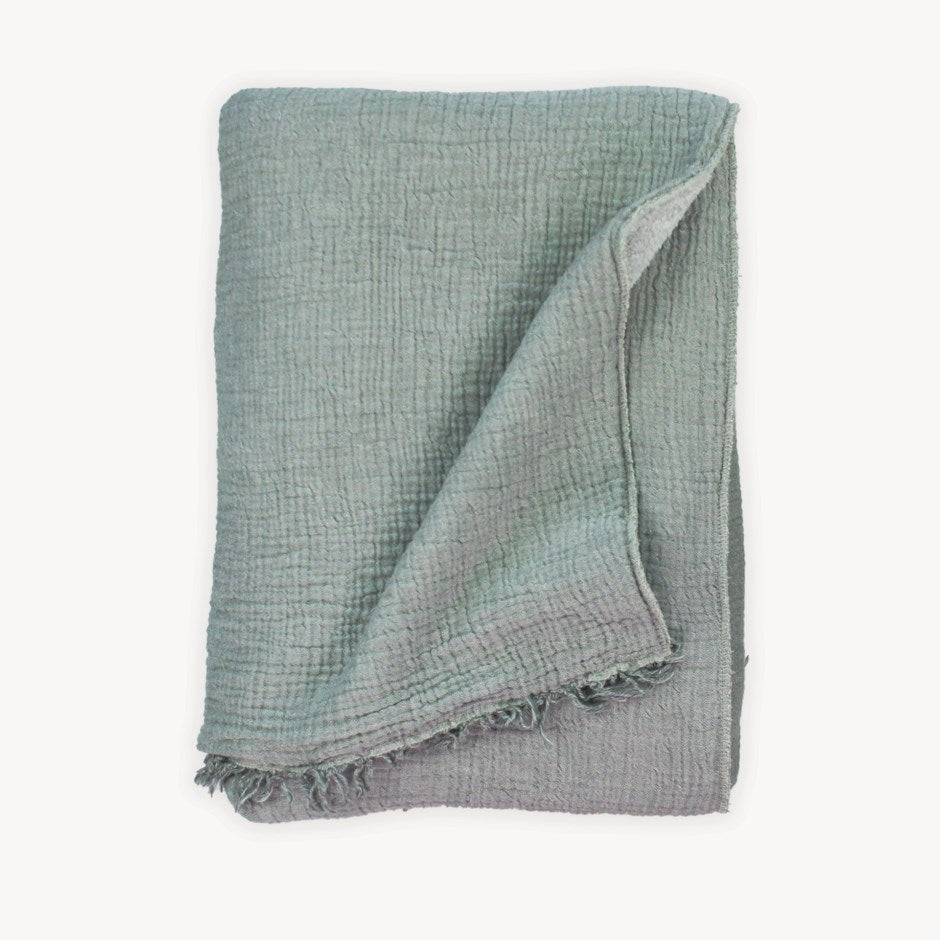Turkish Cotton Fleece Lined Throws- Crinkle -Various Colours