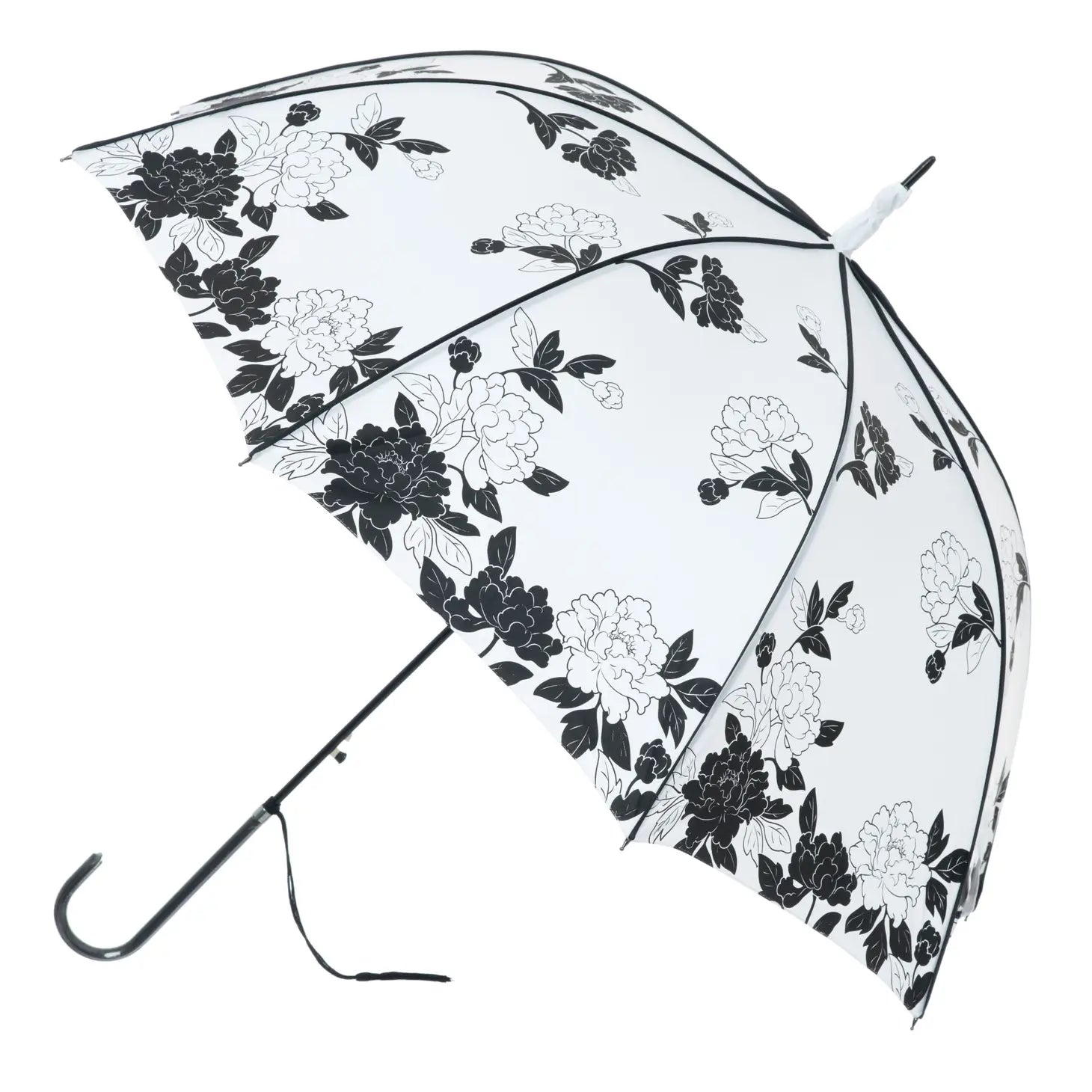Boutique Vintage Print Leaves Umbrella White