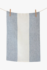 Summer Breeze Tea Towel~ White with Blue