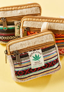 Natural Hemp and Gheri Zip Purse