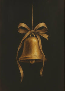 Gold Bell Holiday Art Print 11 x 14