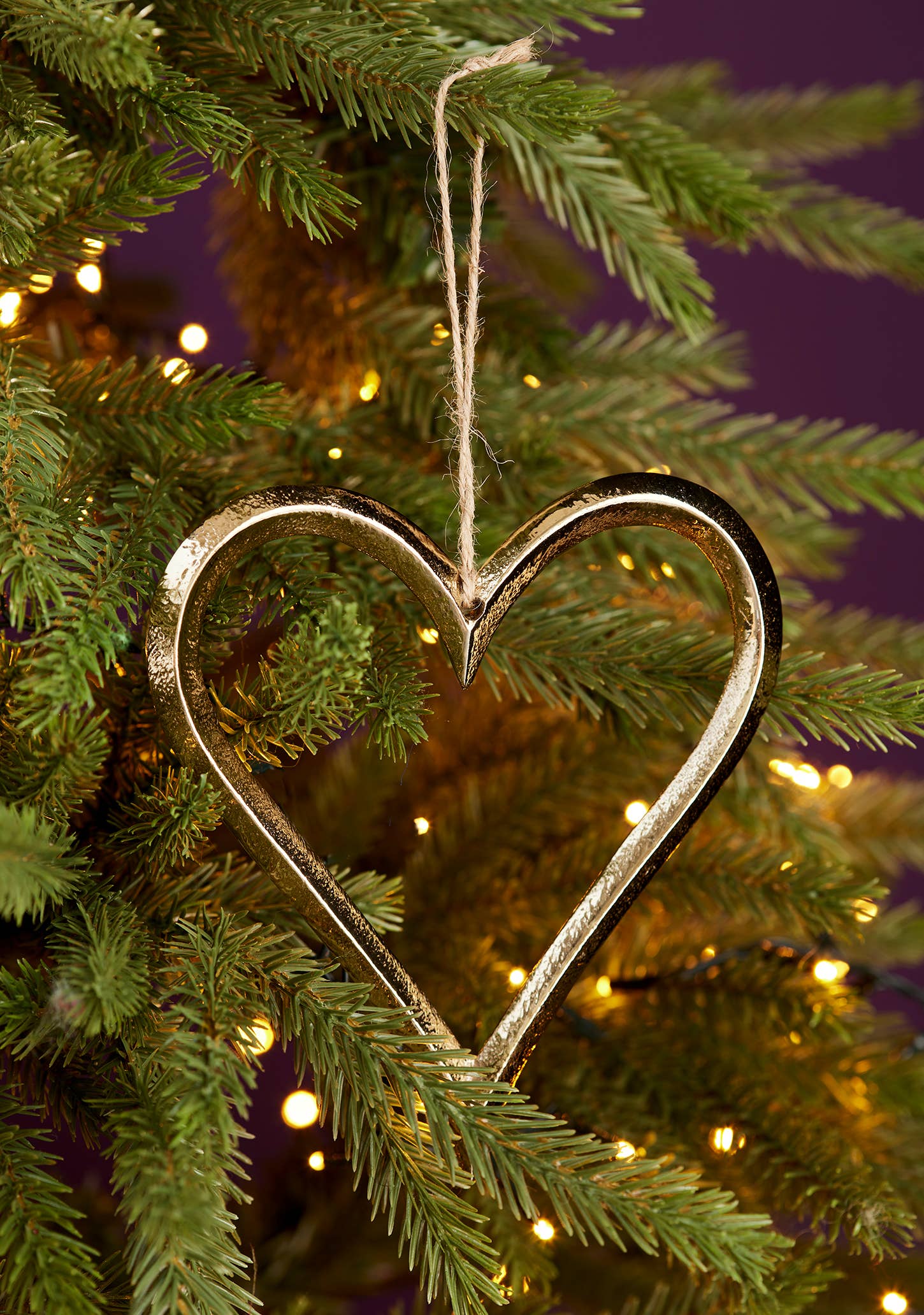 Gold finish Large heart decoration, recycled aluminium