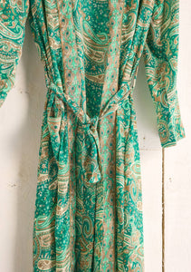 Green Floral Paisley Kimono/dressing Gown