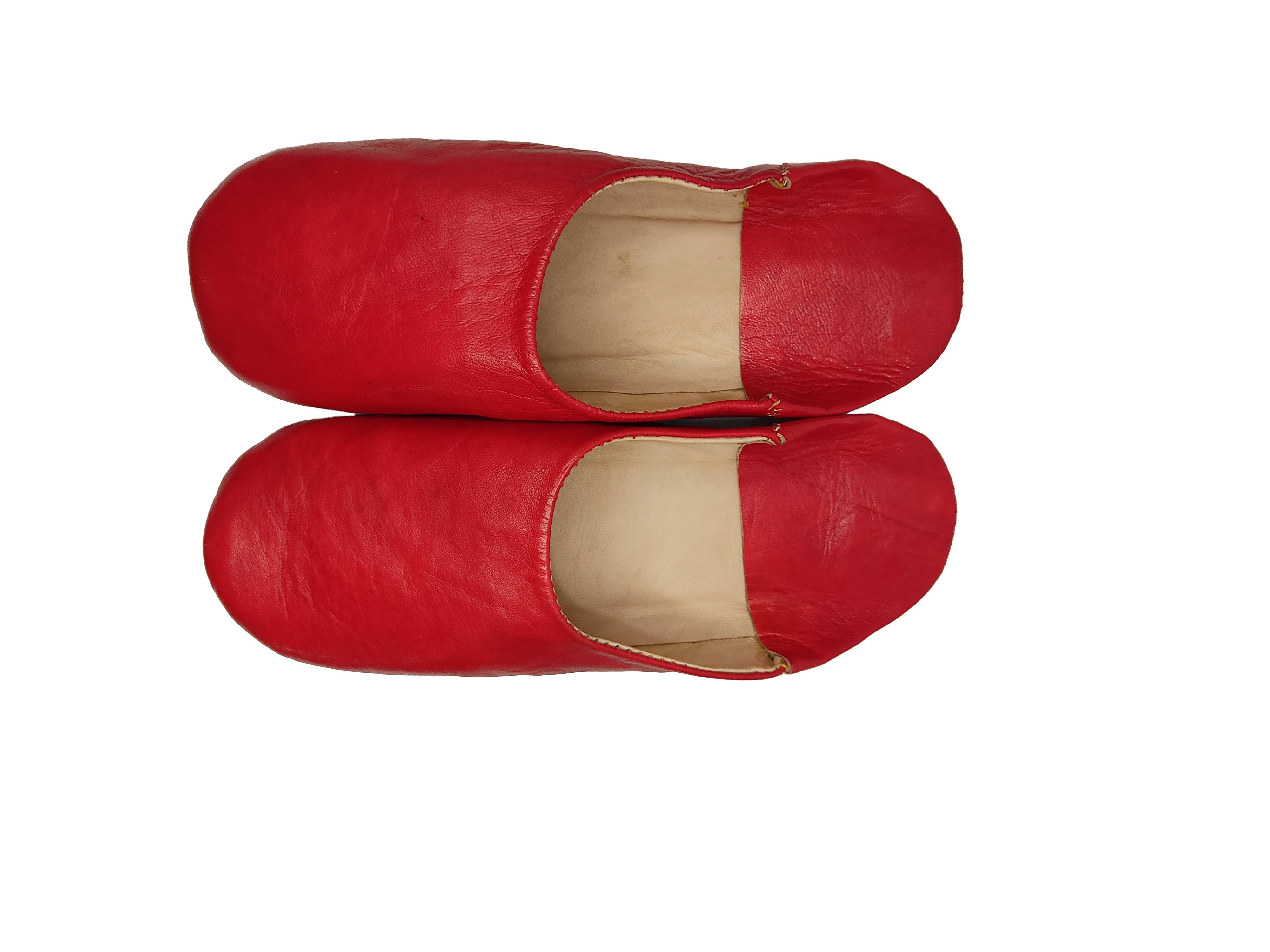 Womens Moroccan Babouche Slippers Handmade Red