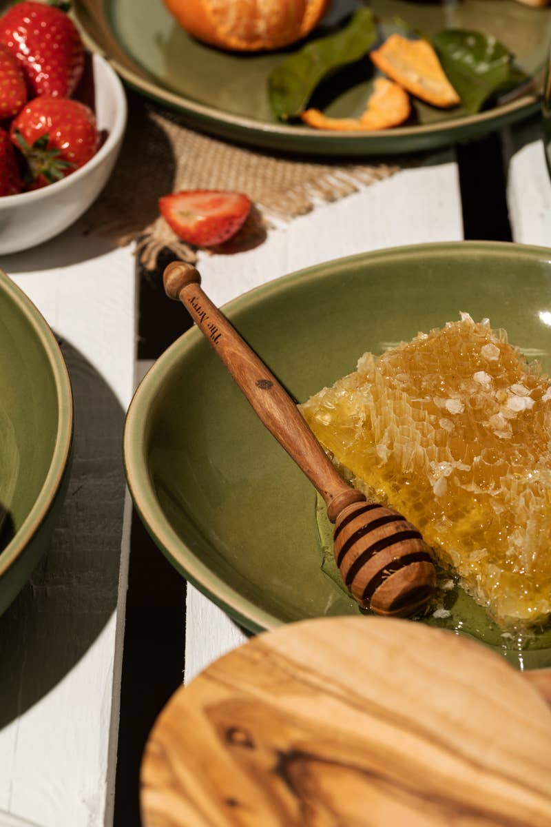 Natural Olive Wood Honey Dripper