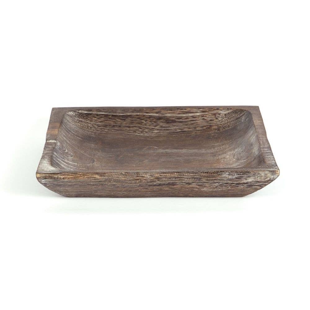 Square Dark Wood Tray
