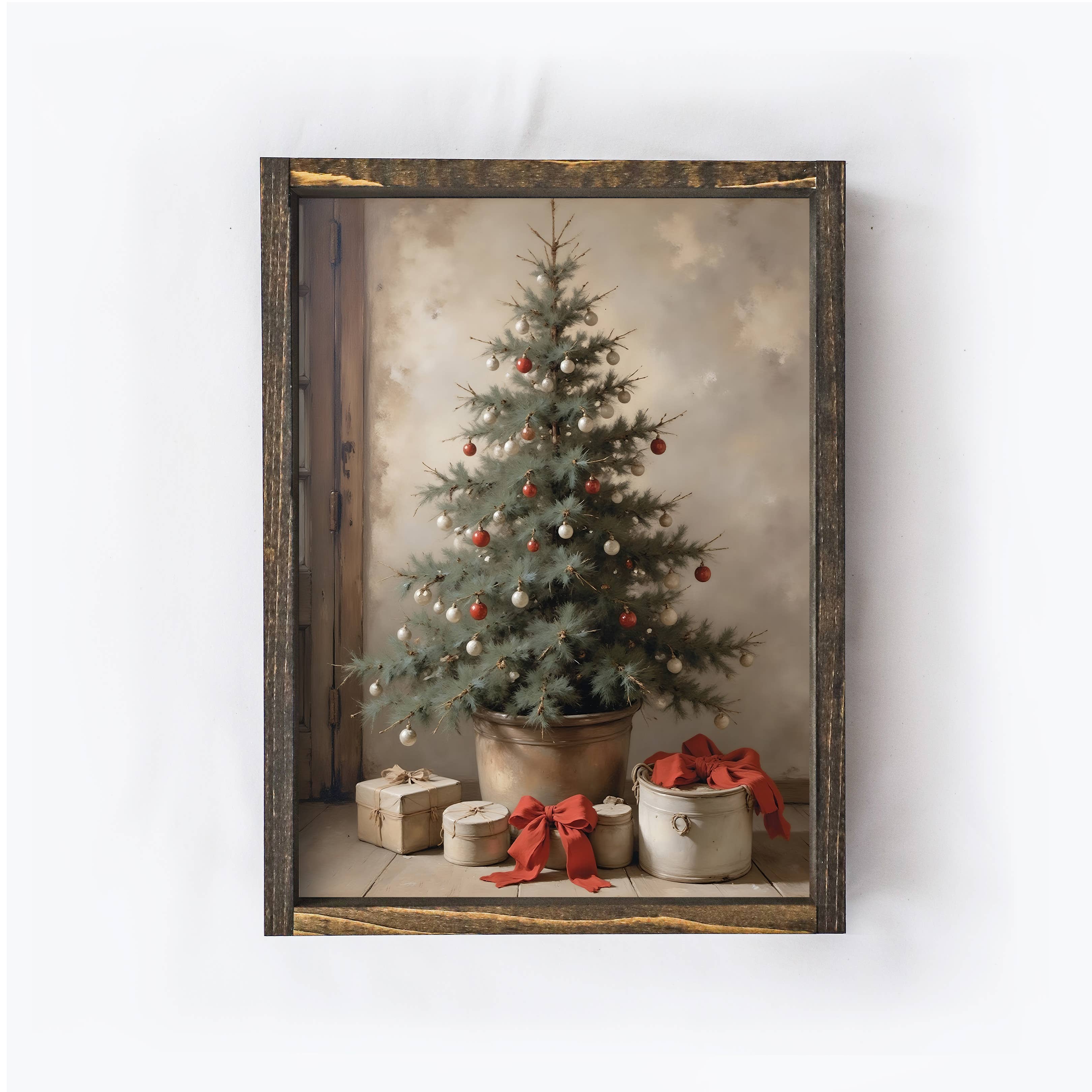 Vintage Christmas Tree Wall Art 13 x 19”