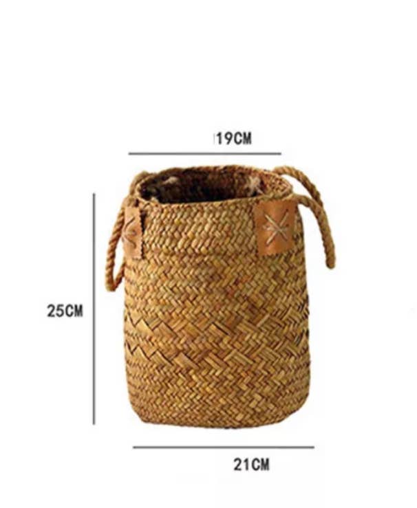 Seagrass woven boho storage flower basket (medium)