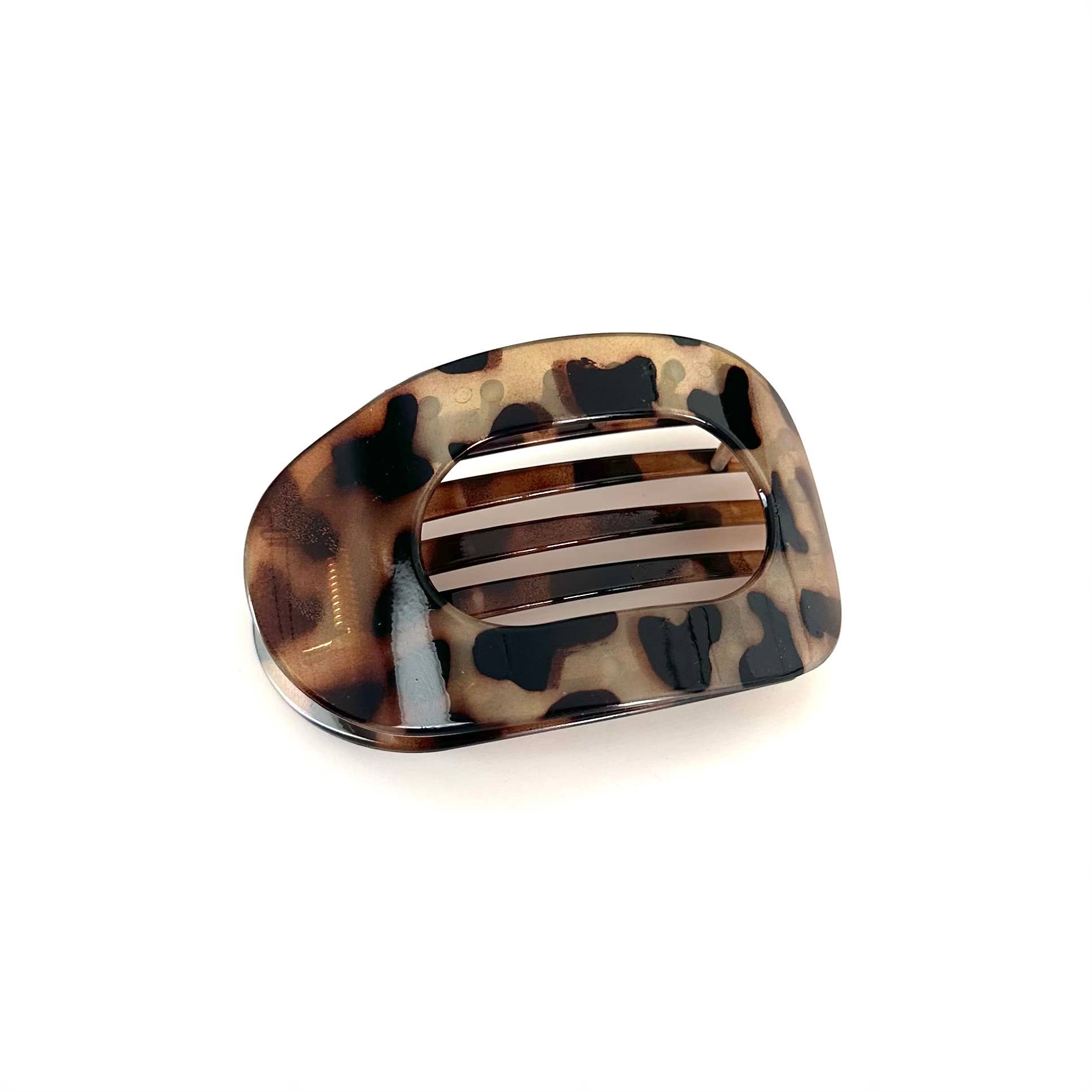 Flat Hair Clip Accessory Animal Print Beige Hair Claw