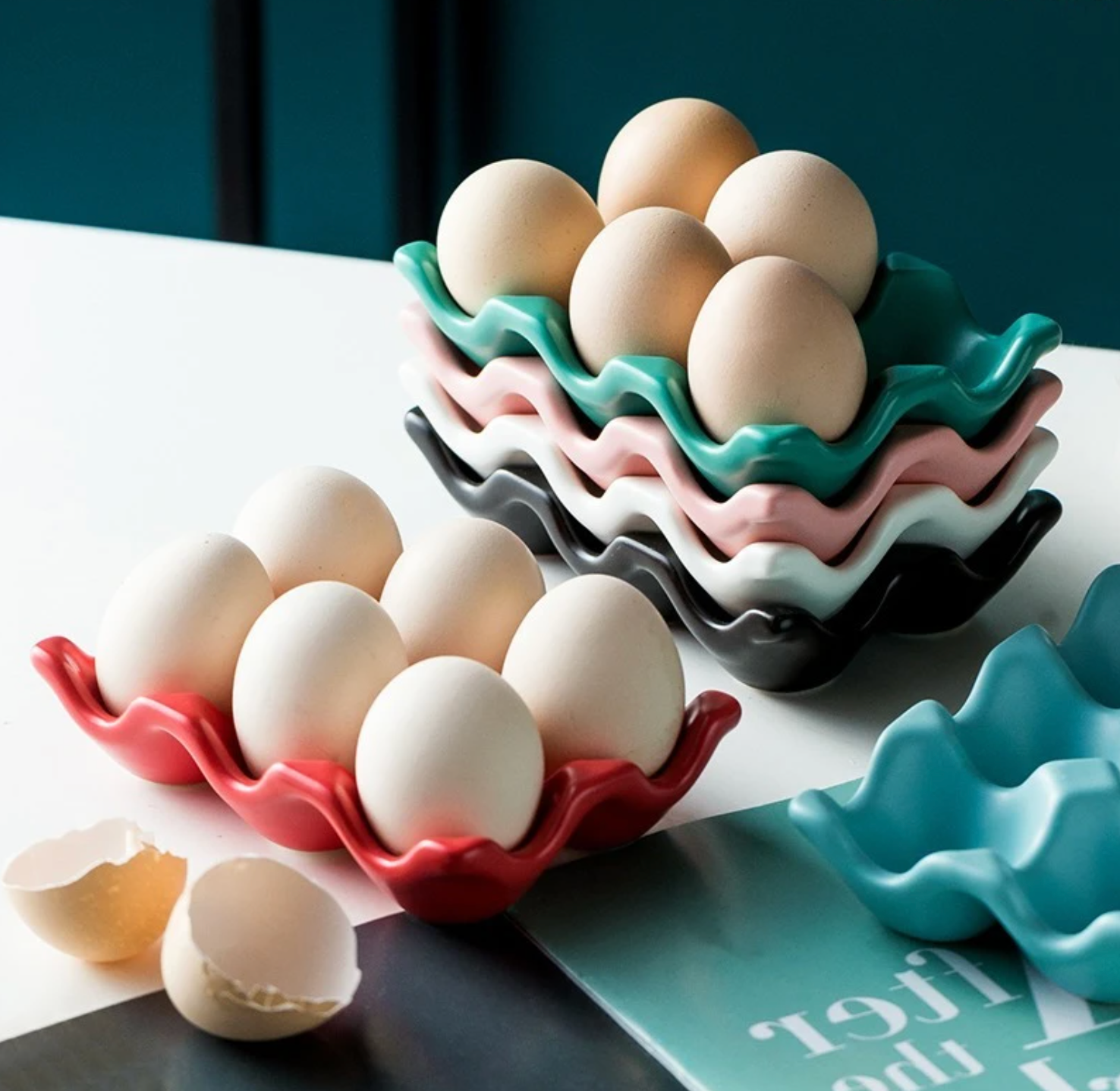 Ceramic 6 Grids Egg Holder