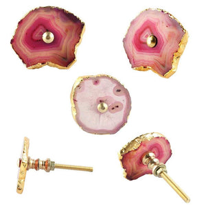 Pink Agate Stone Knob