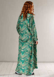 Green Floral Paisley Kimono/dressing Gown