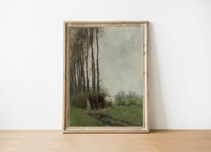 Horses Vintage Art Print