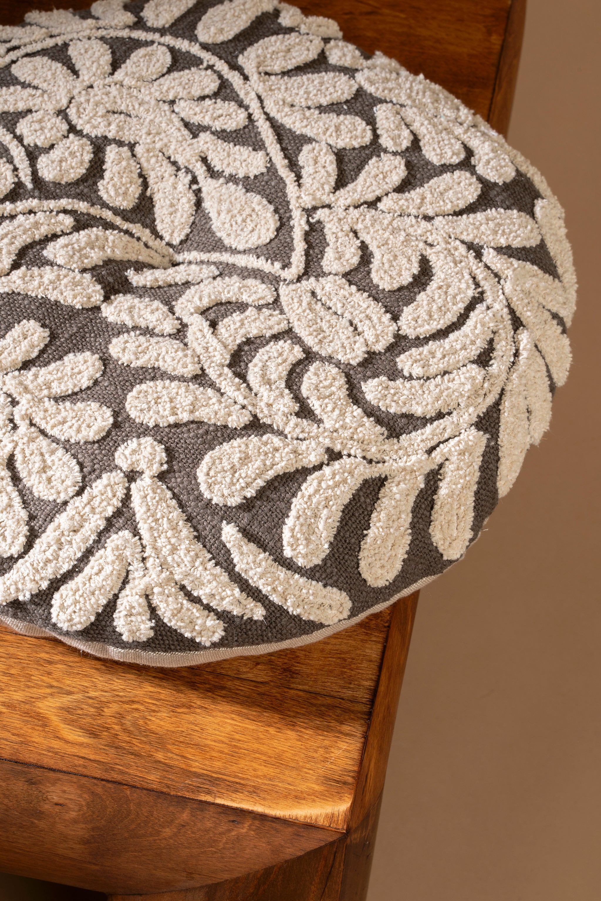 Wildflower Round Pillow - Charcoal