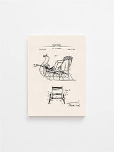 Sleigh Patent Vintage Art Print 11 x 14