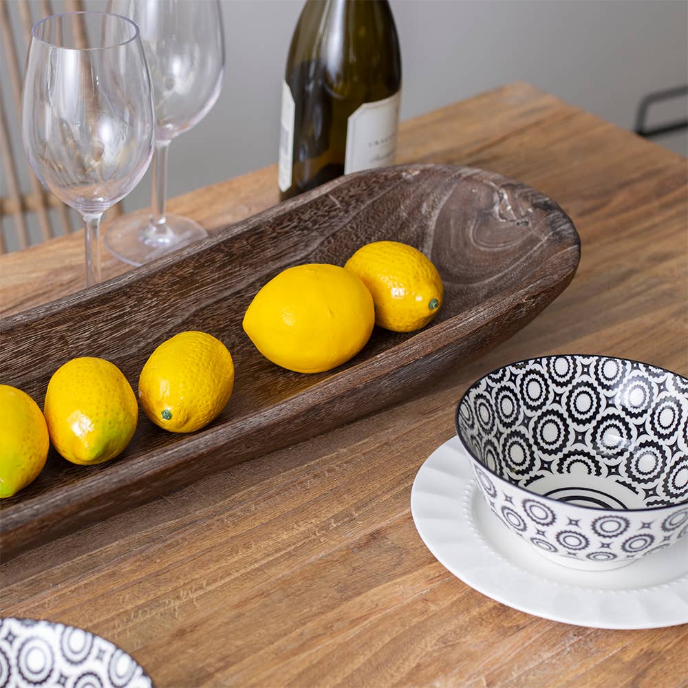 Wooden Oval Bowl 30”