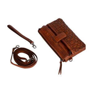 Leather Shoulder Bag Cherry - Cognac