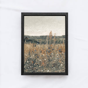 Vintage Print Framed | Wildflower Field Painting