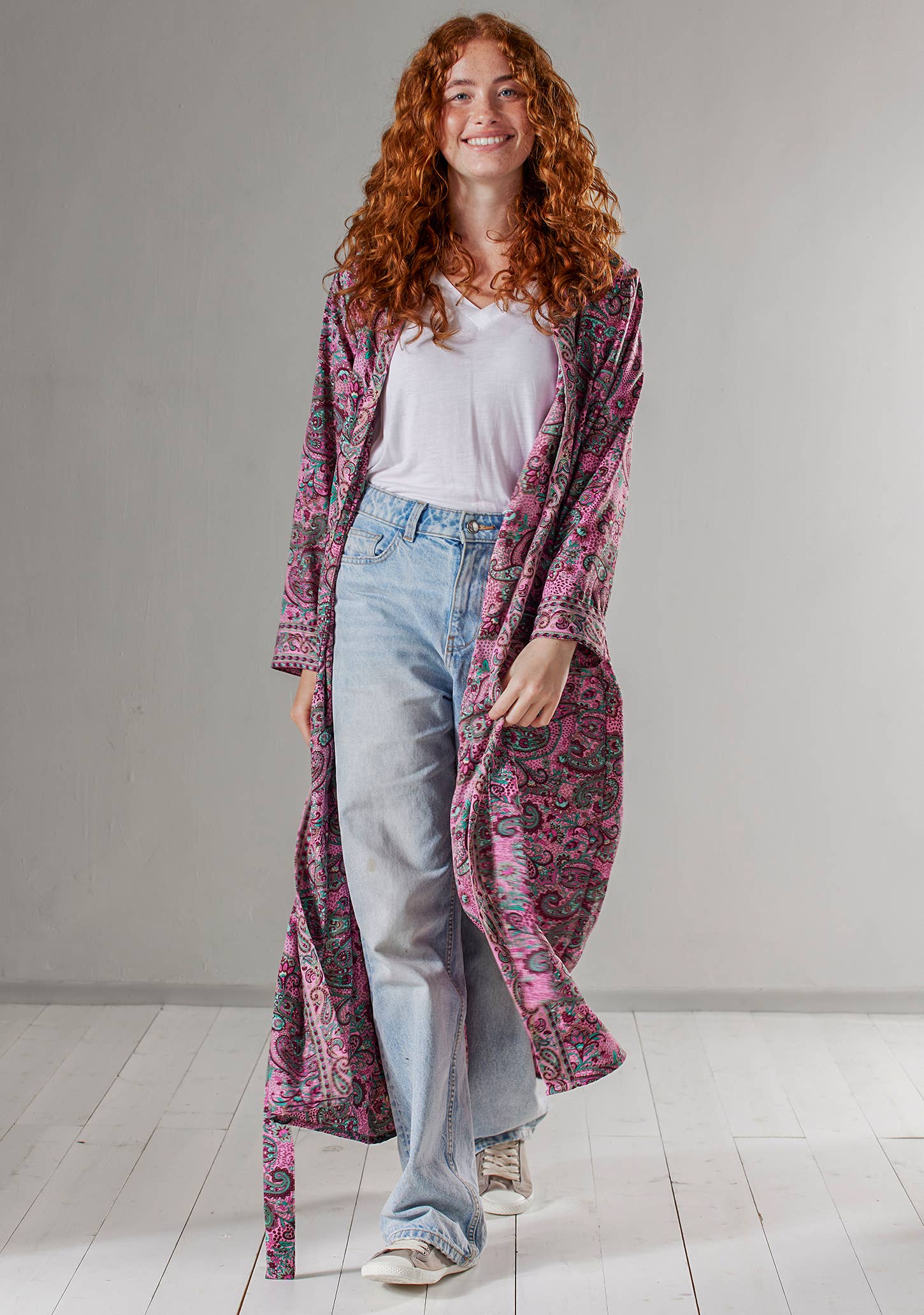 Pink Floral Paisley Kimono/Dressing Gown