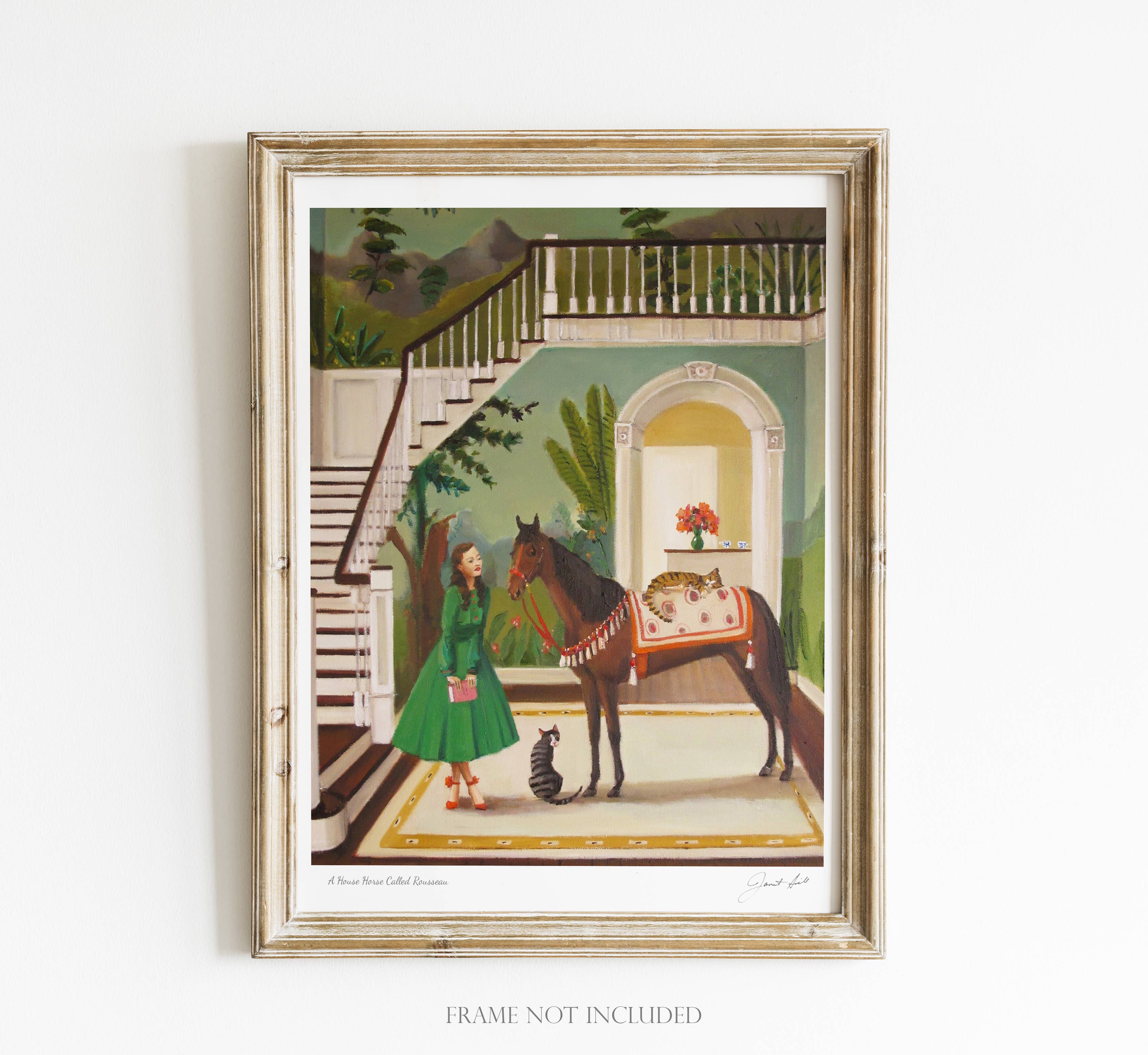 A House Horse Called Rousseau Art Print - 8.5x11 by Janet Hill