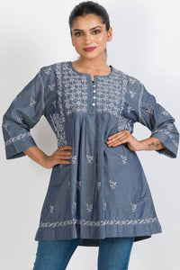 Tarika Silver Chambray Tunic