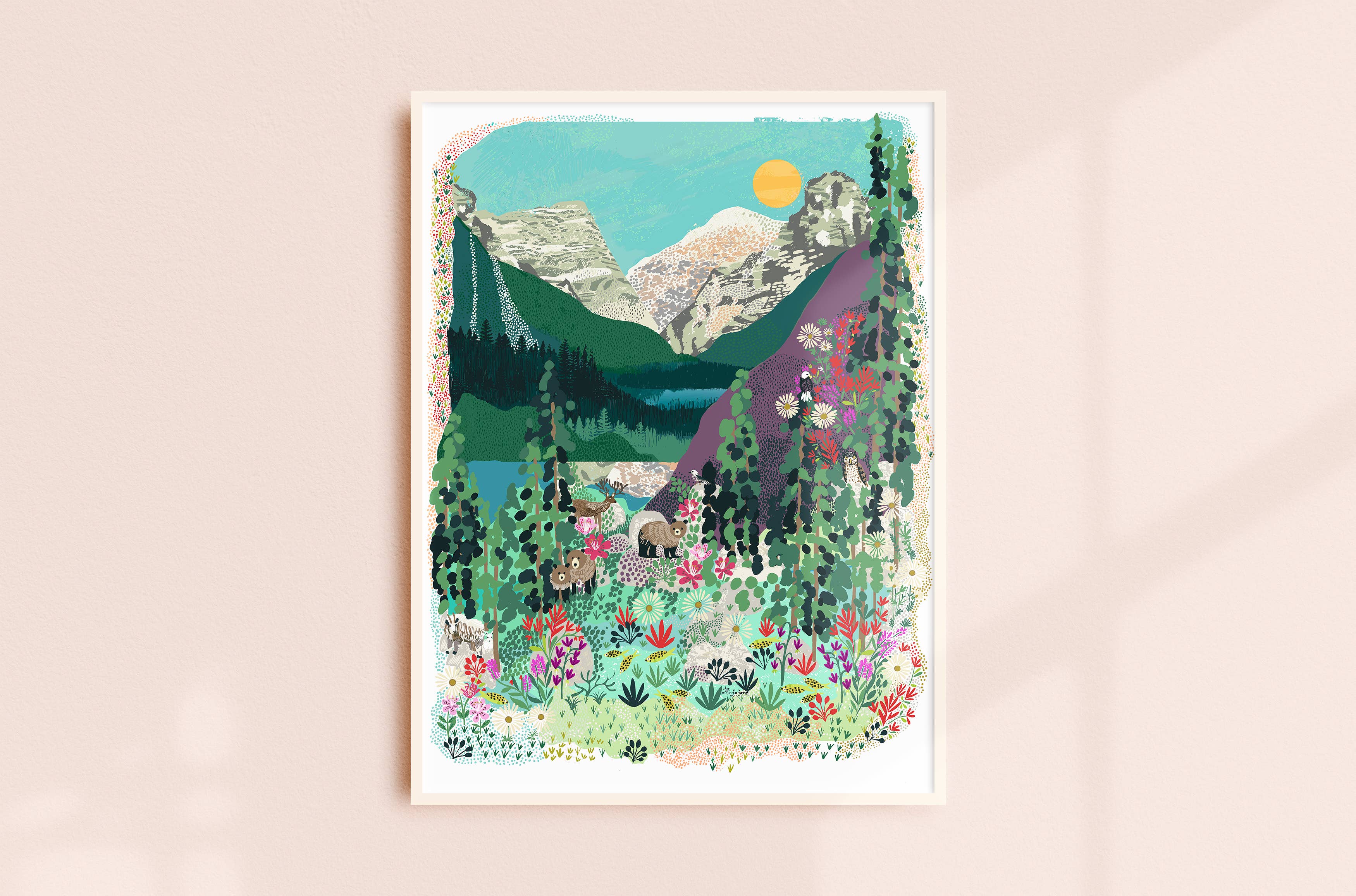 Banff Rocky Mountain Art Print by Anja Jane