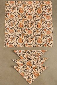 Gold & Rose Kalamkari Napkin Set