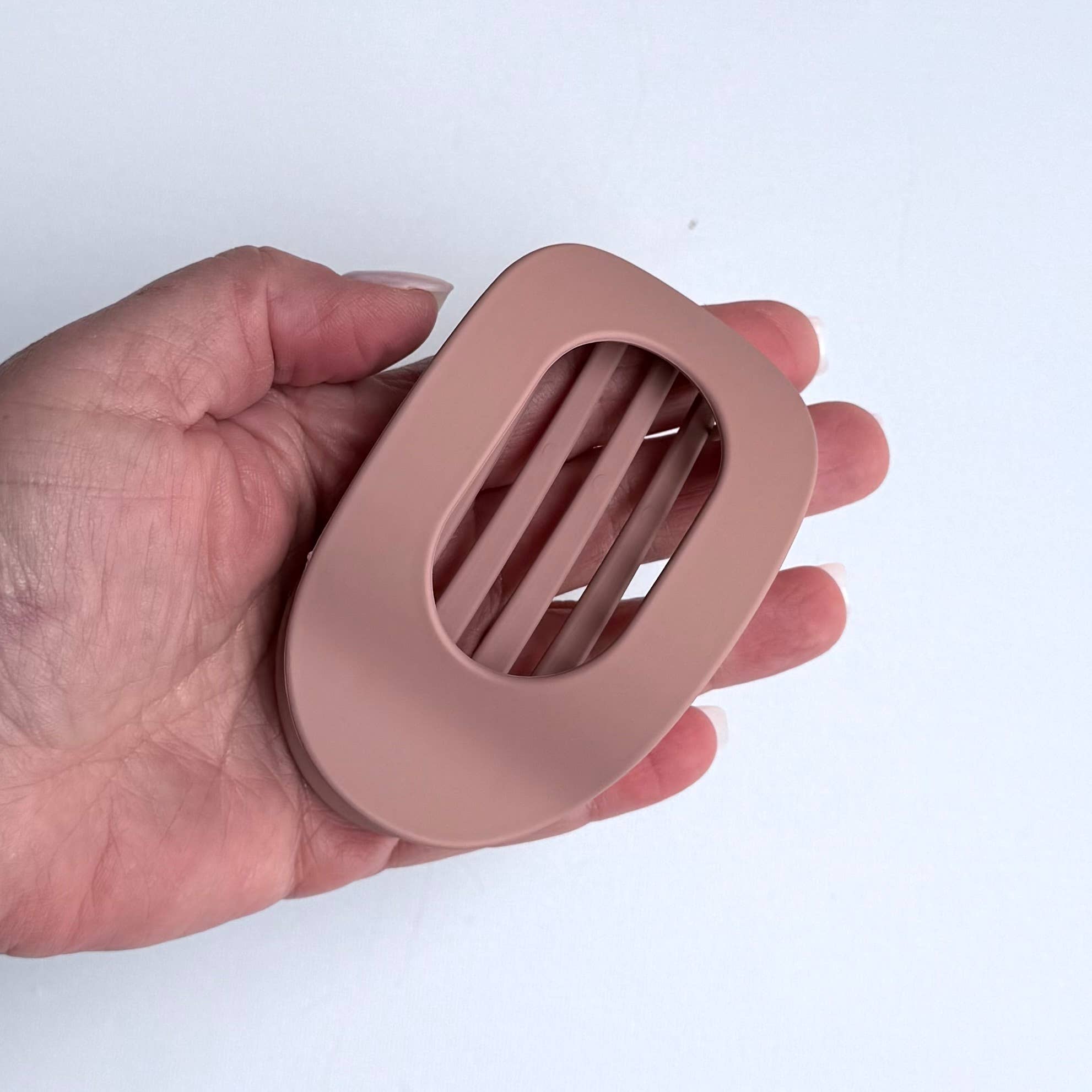 Flat Oval Hair Clip Accessory Dark Dusty Rose Hair Claw