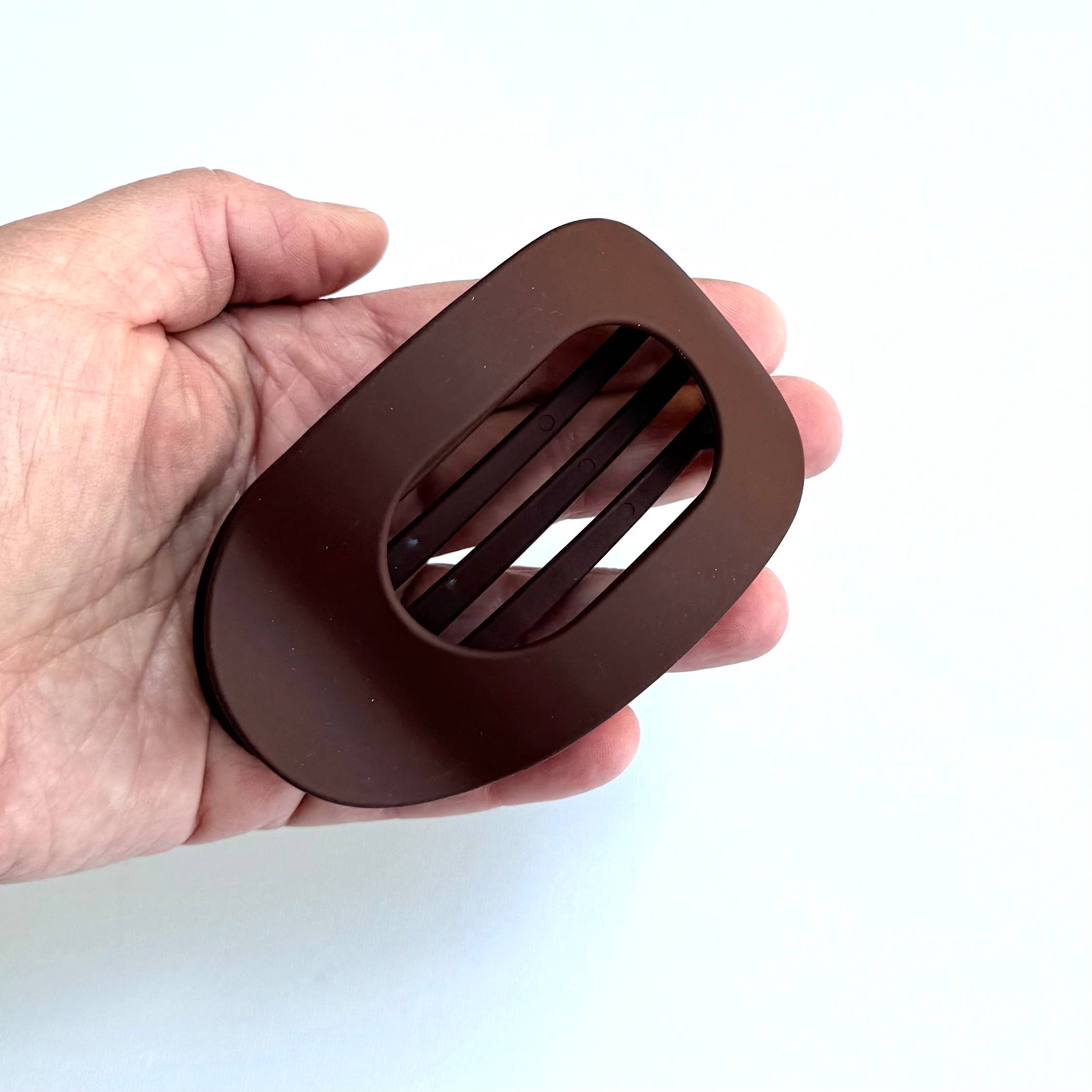 Flat Oval Hair Clip Accessory Dark Burgundy Hair Claw