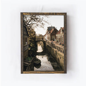 Vintage Print Framed | Dutch Windmill Wall Art