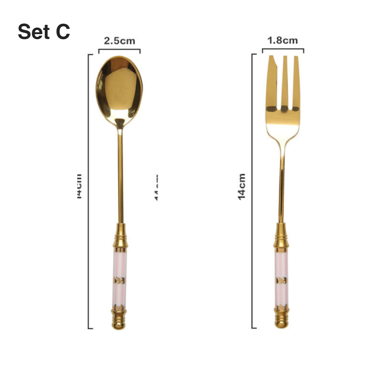 Vintage Gold Spoon & Fork Set