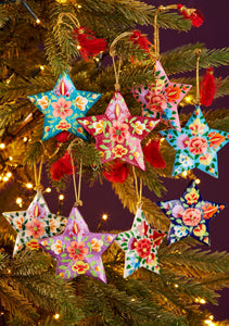 Kashmiri Floral Star Handpainted Christmas Decoration