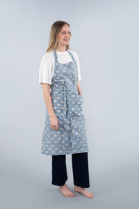Indaba Block print Apron | Bluebell