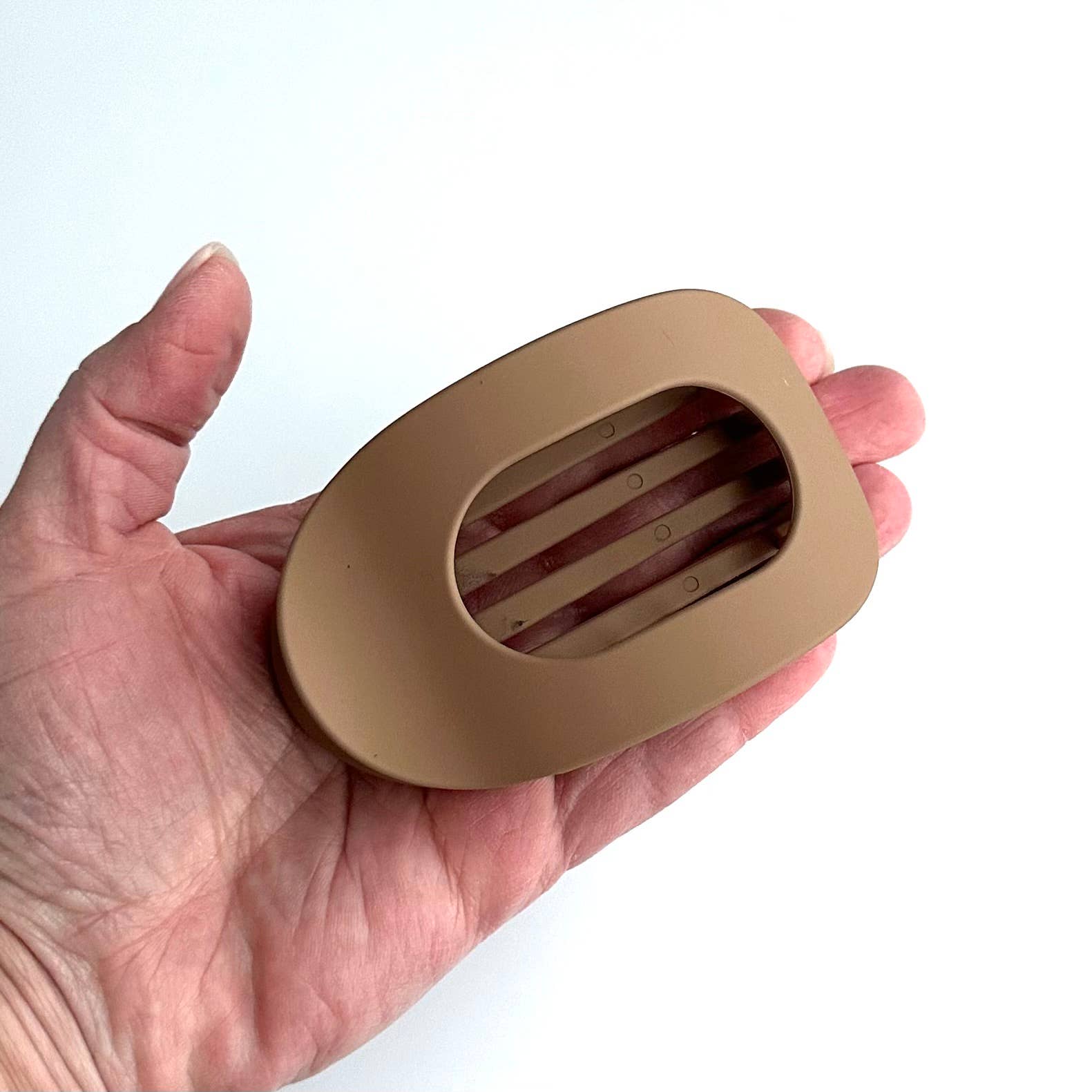 Flat Oval Hair Clip Accessory Mocha Hair Claw