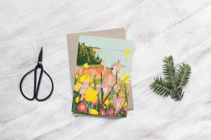 Cliffs, Ocean and Iris Art Card