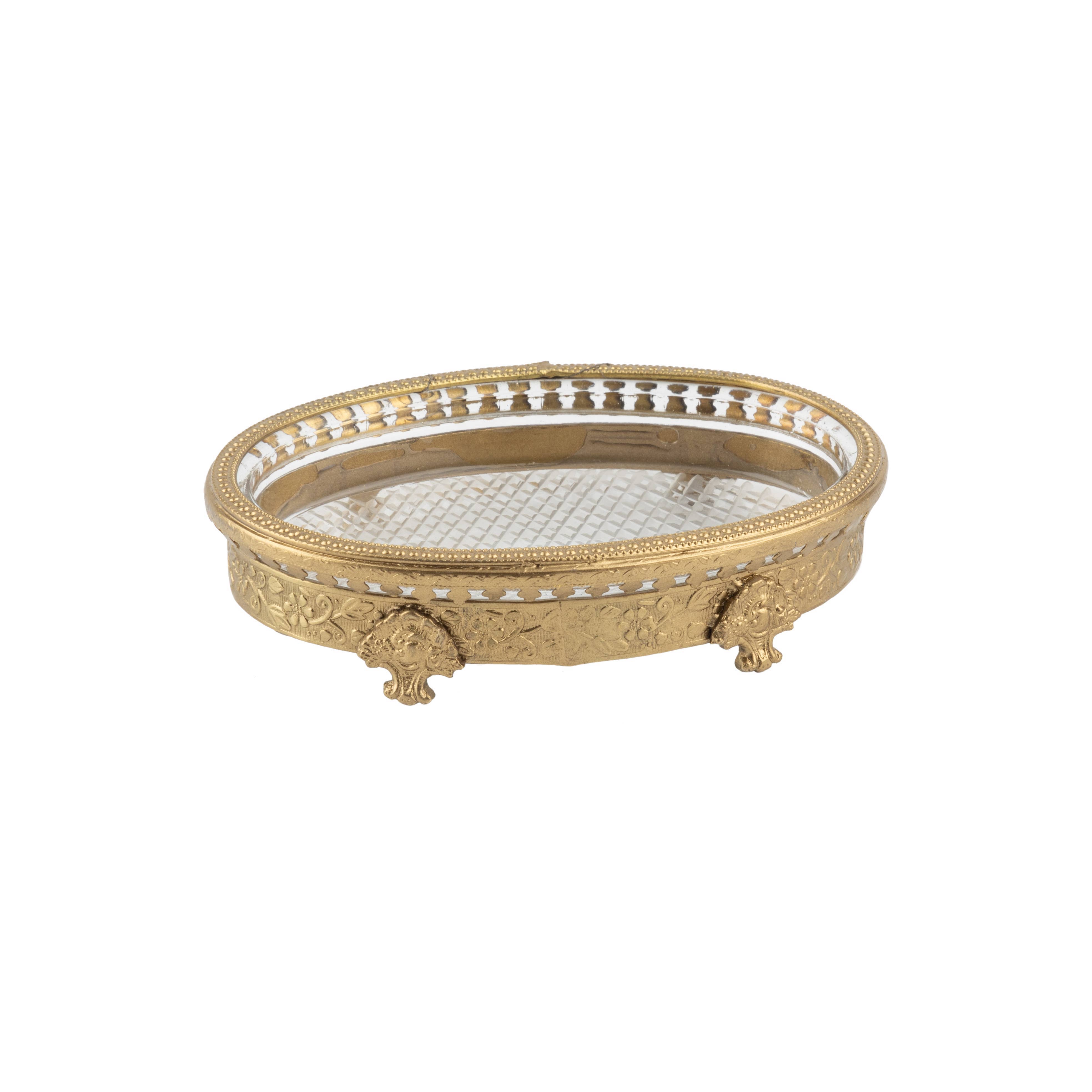 Soap Dish Glass And Gold