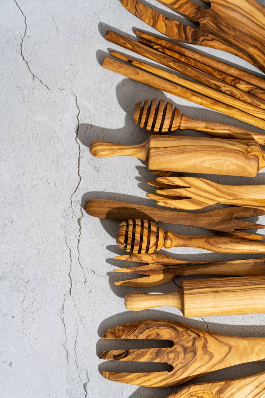 Natural Olive Wood Honey Dripper