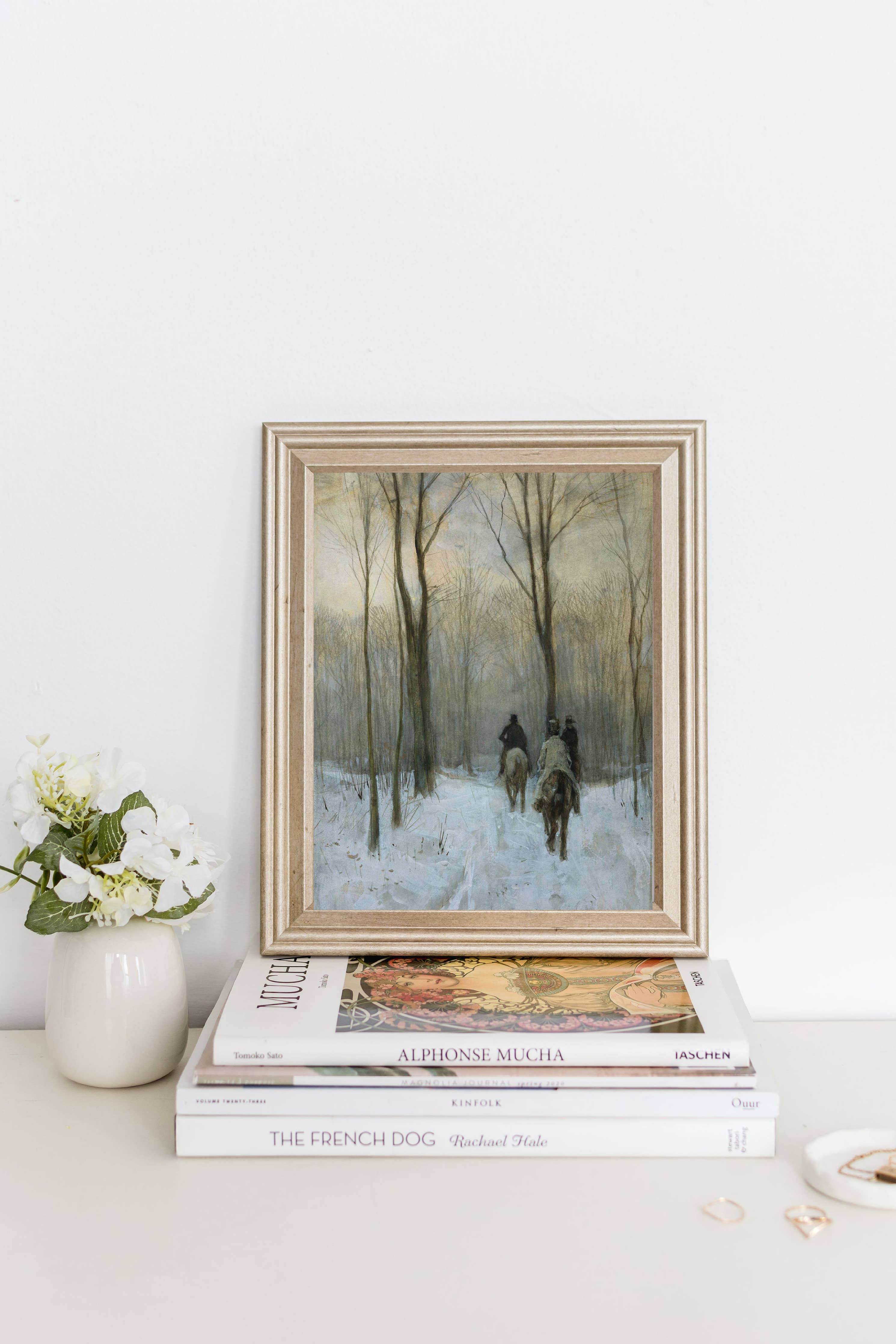 Winter Trail Vintage Art Print