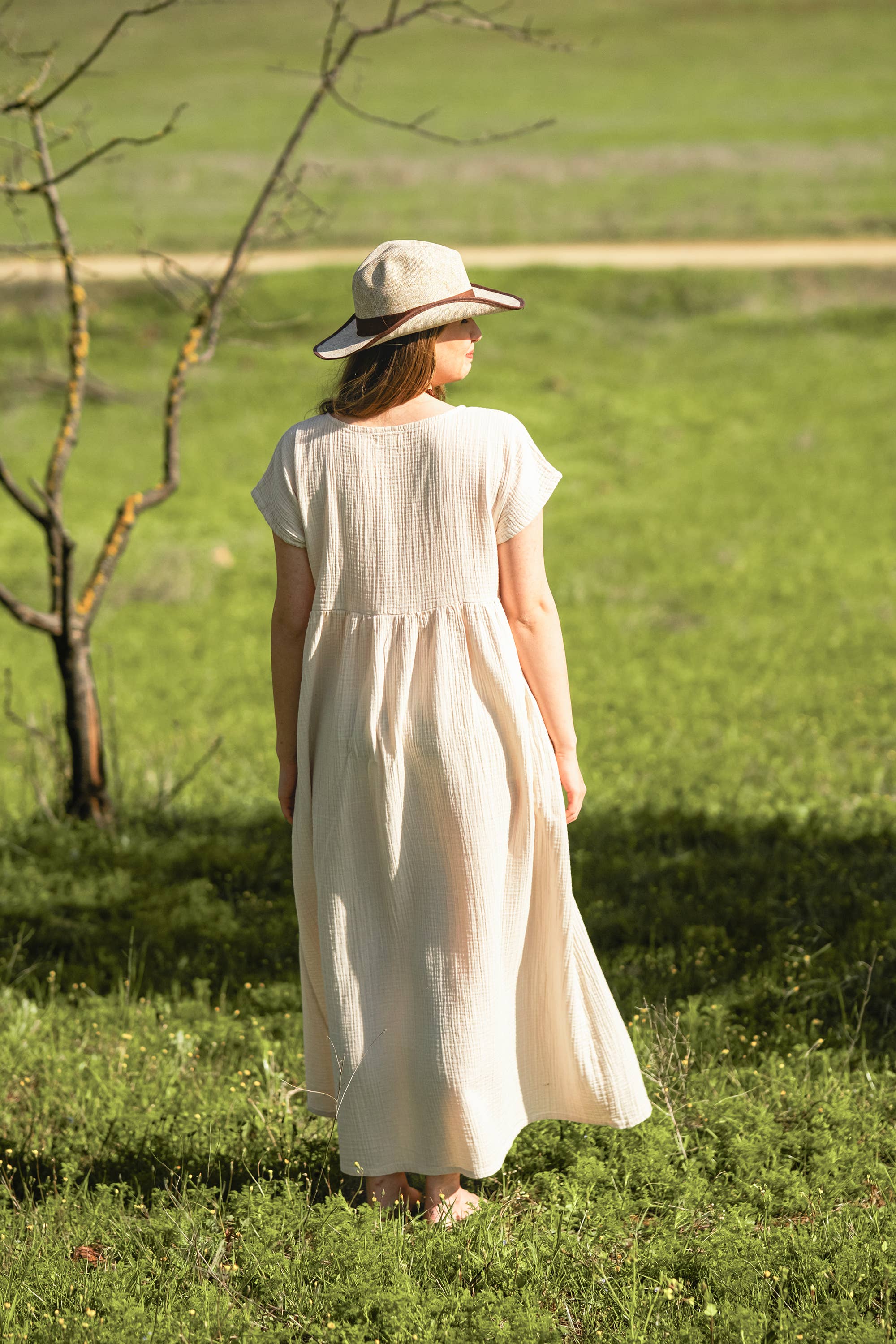 Double Gauze Cotton Midi Dress- 2 colours