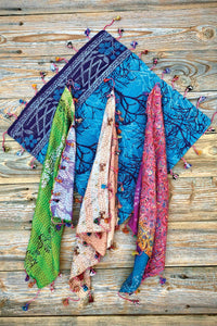 Silk Kantha Square Scarves