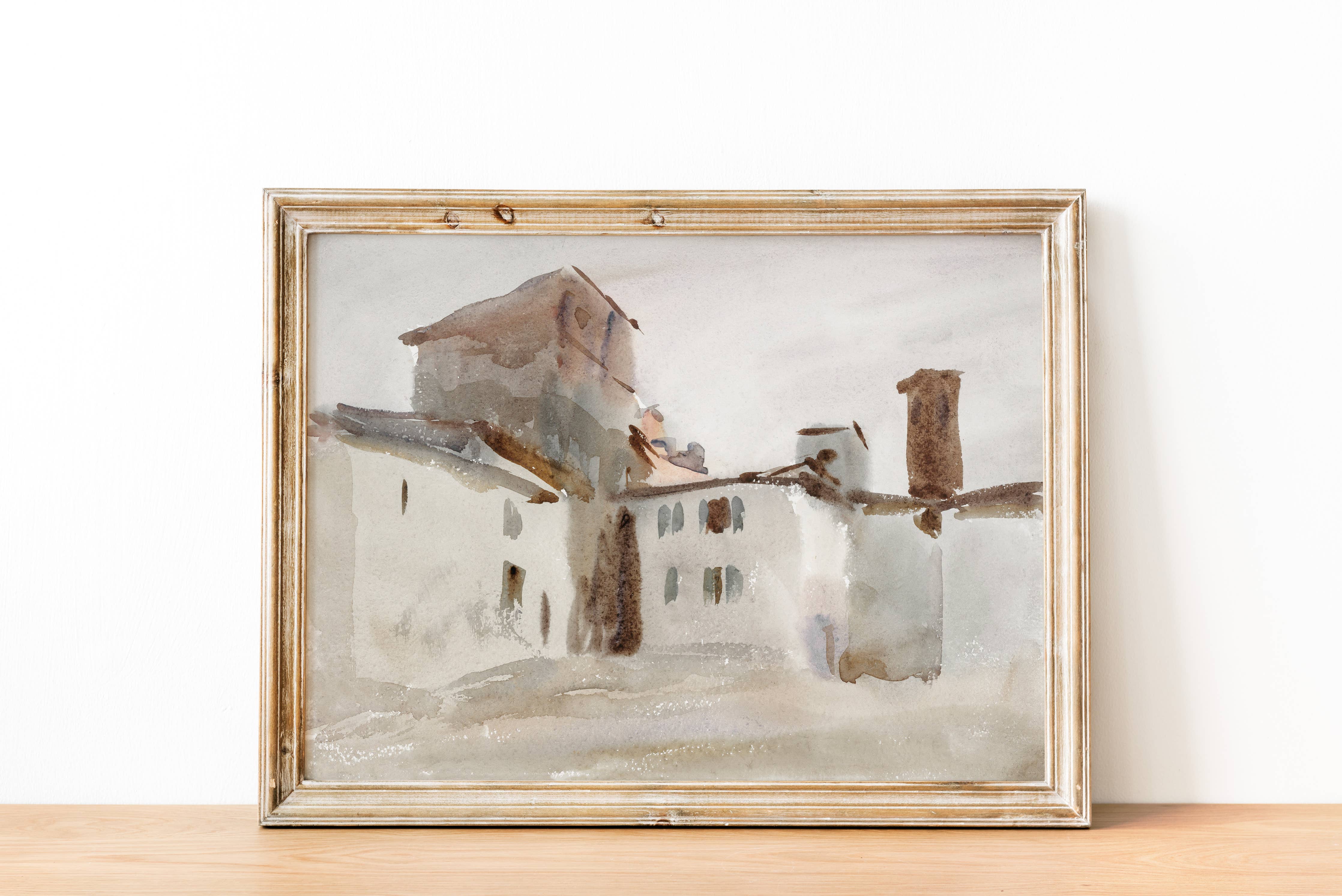 Village Antique Art Print 11 x 14