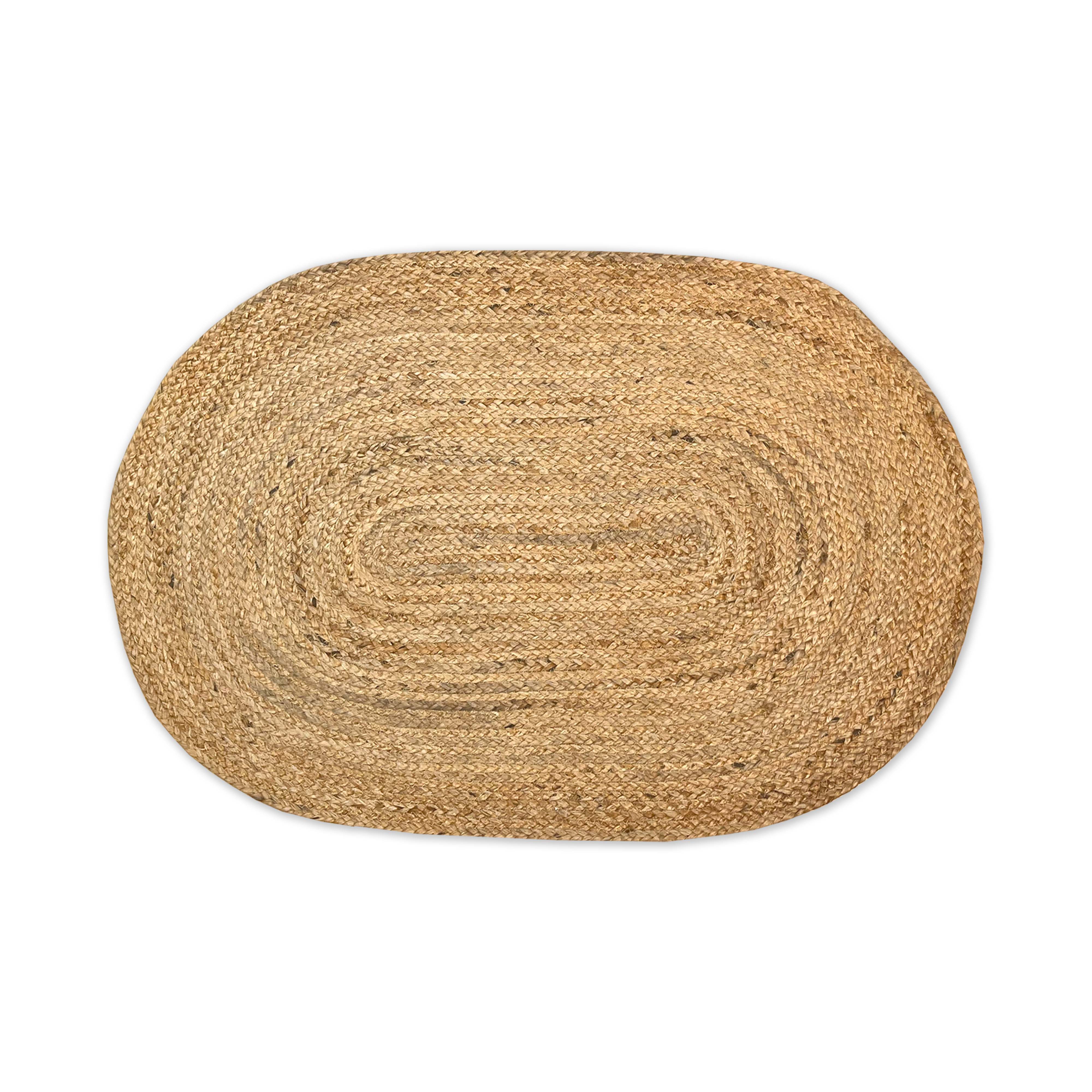 BRAIDED JUTE OVAL RUG, NATURAL JUTE, 2'x3'