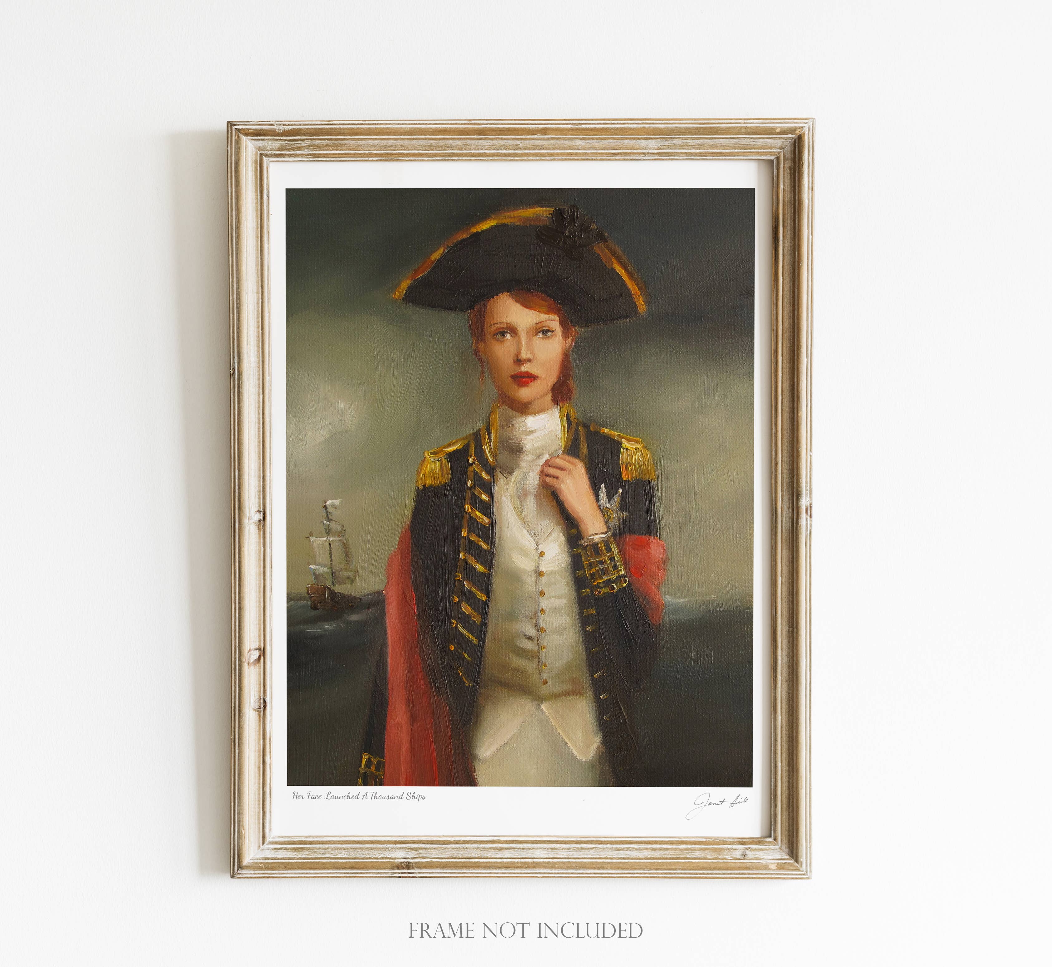 Her Face Launched A Thousand Ships Art Print - 8.5" X 11" by Janet Hill