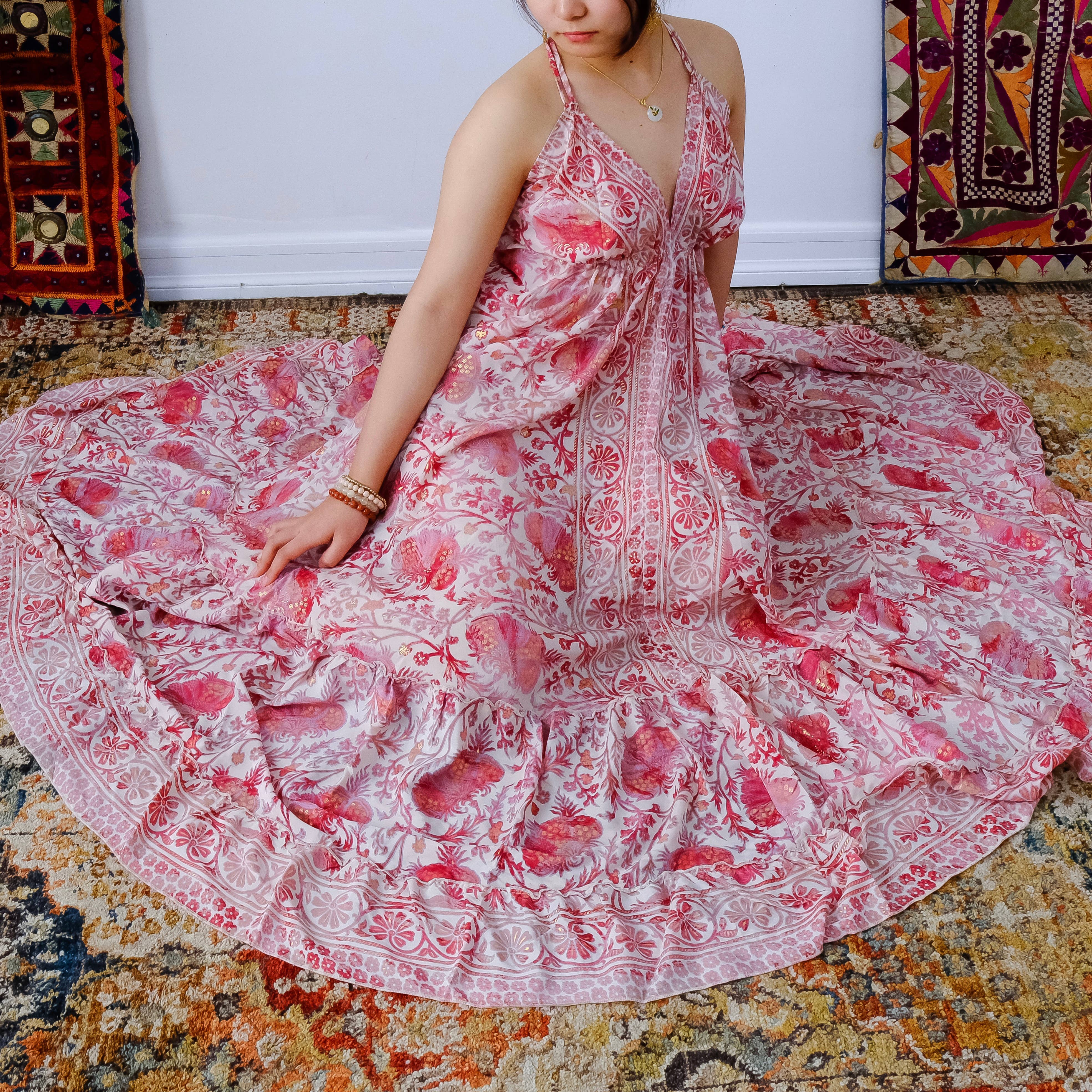 Recycled Silk Long Maxi Backless Dress