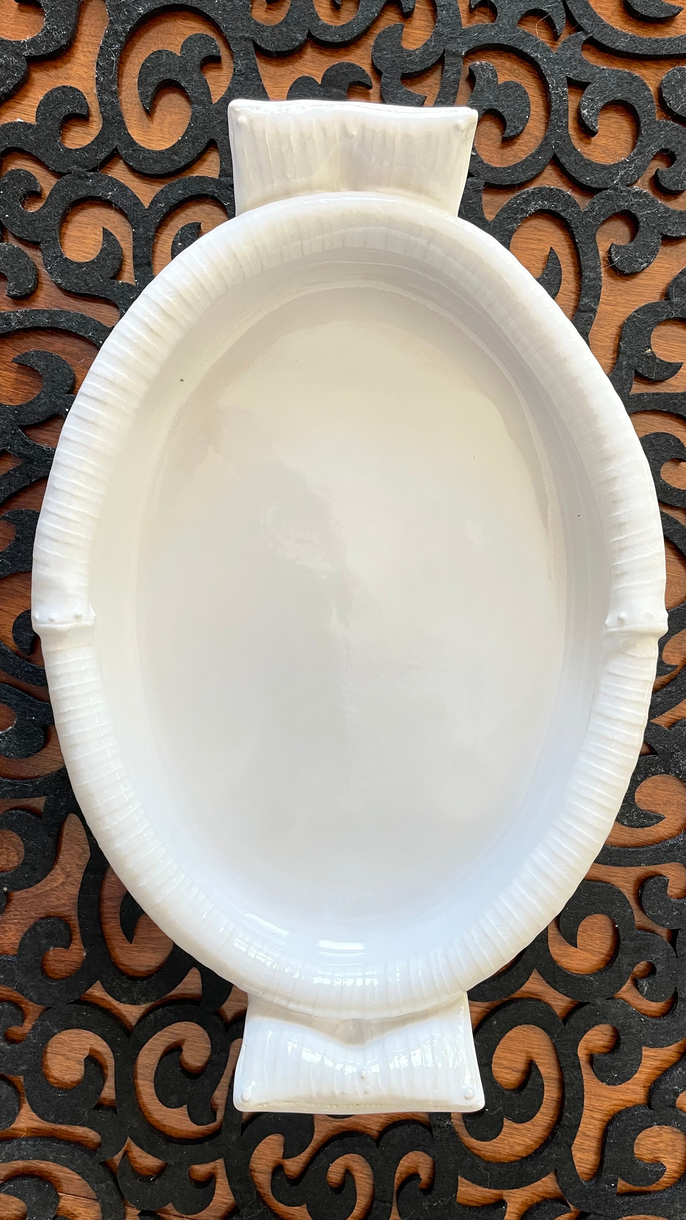 Pottery by Jackie- White Handled Server