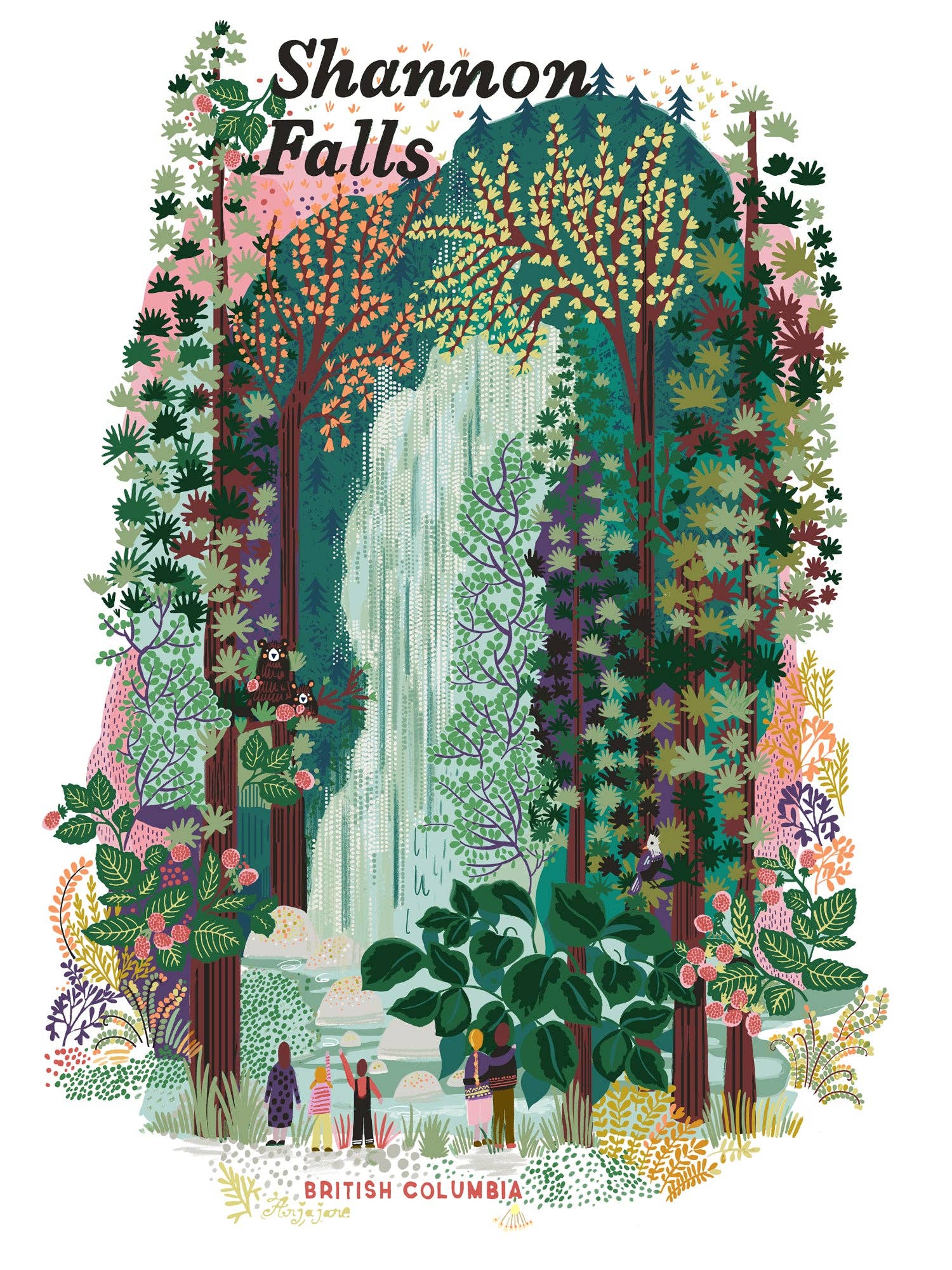 Shannon Falls Art Print by Anja Jane