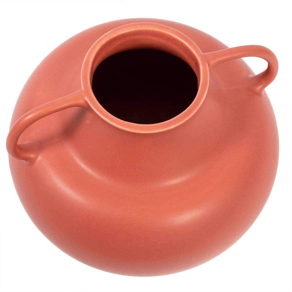 Handled Short Ceramic Vase