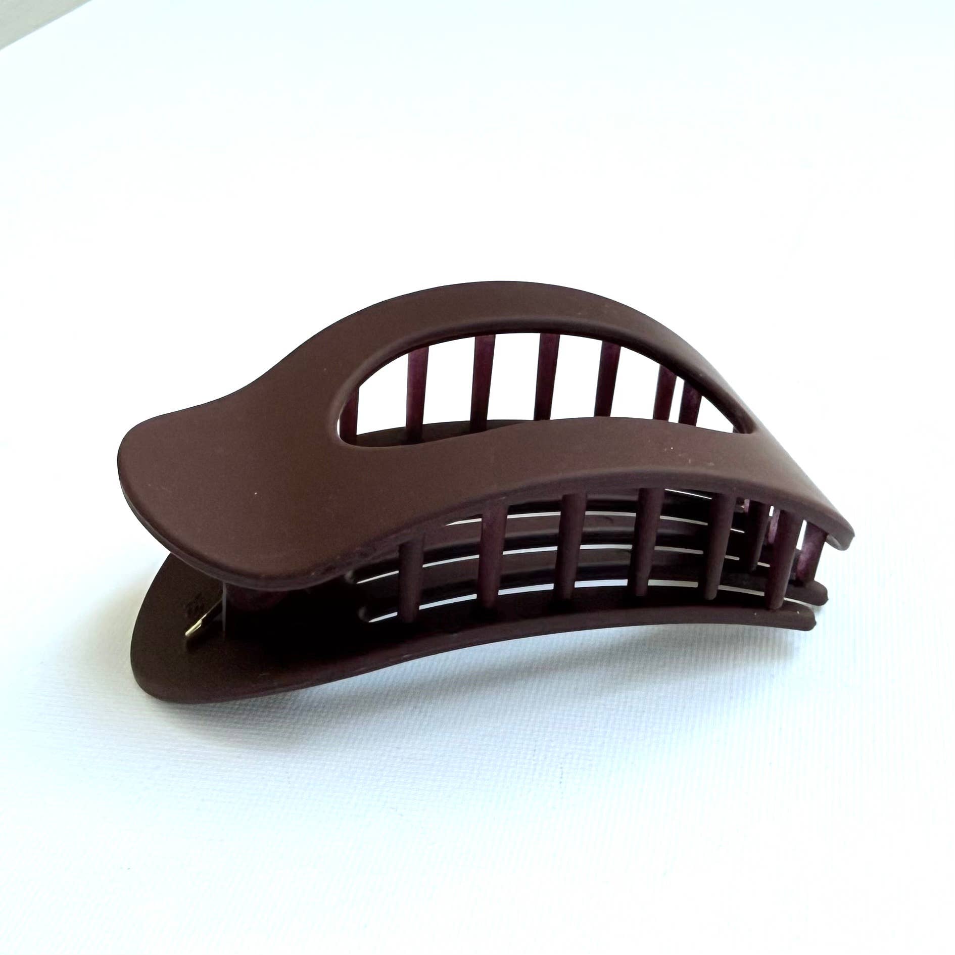 Flat Oval Hair Clip Accessory Dark Burgundy Hair Claw