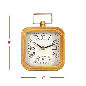 Henrie Rounded Brass Tabletop Clock With Handle And Glass