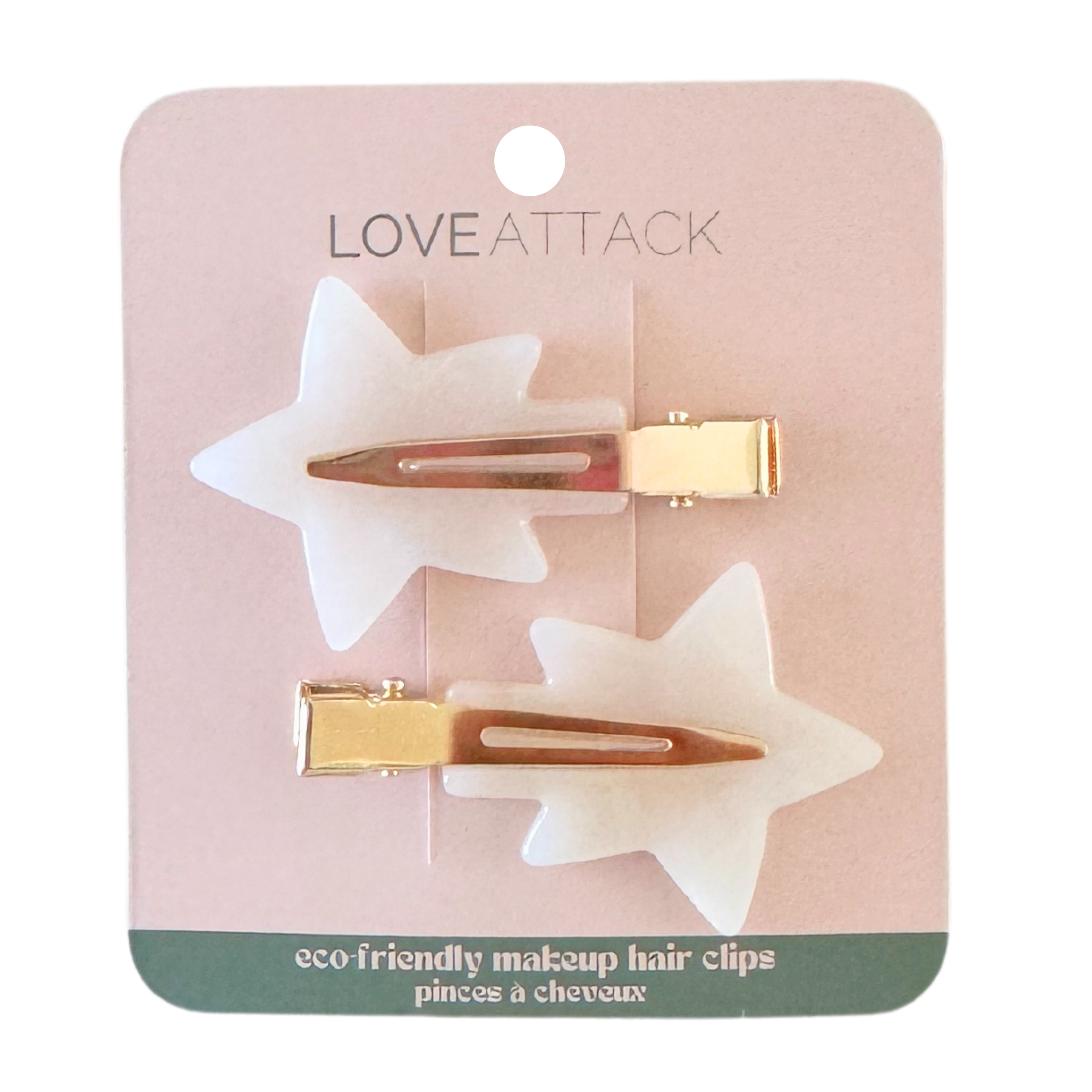 Eco-Friendly Cellulose Acetate Creaseless Hair Clips - Star